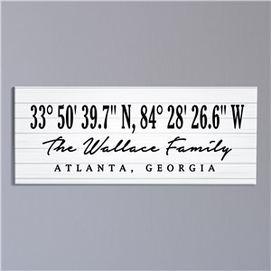 Personalized Coordinates with White Wood Canvas 91156859