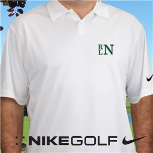 Embroidered Stacked Monogram Nike Dri-Fit White Polo Shirt E12224197WH