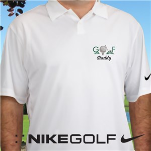 Embroidered Name Nike Dri-Fit White Polo Shirt E21442197WH