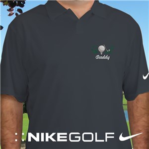 Embroidered Name Nike Dri-Fit Gray Polo Shirt E21442199GR