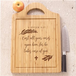 Engraved Bible Verse Sprig Cutting Board  L22405169