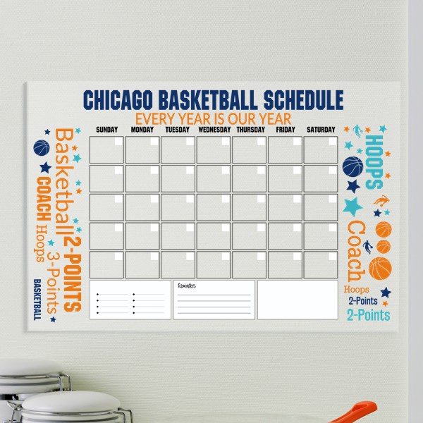 Personalized Coach's Team Schedule Word Art Calendar Large Acrylic Sign UV2205623L