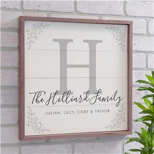 Personalized Family Framed Wall Sign | Personalized Family Name Wall Signs