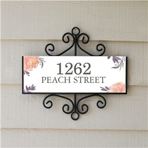 Personalized Signature Signs | White and Floral Address Sign
