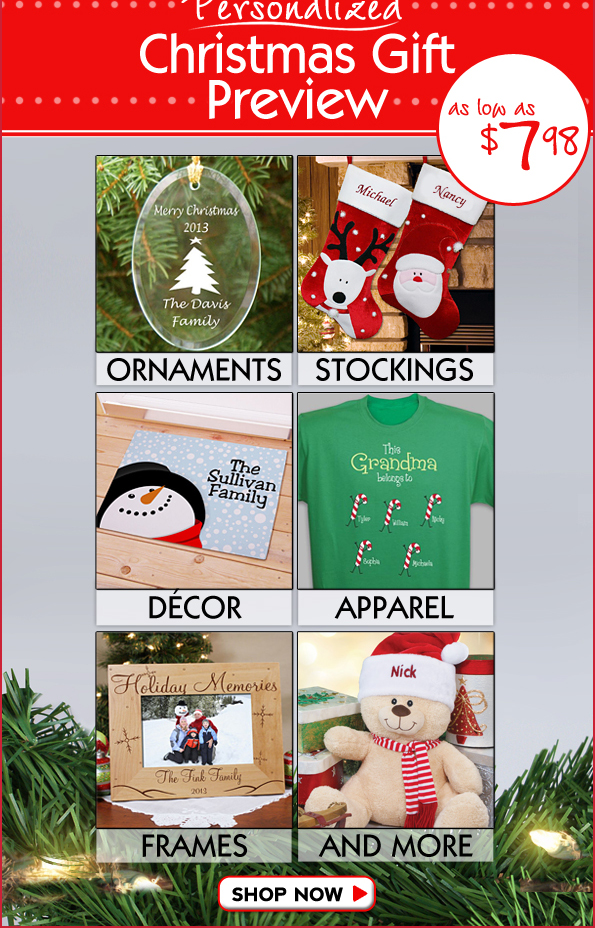 Preview personalized Christmas gifts at GiftsForYouNow.com!