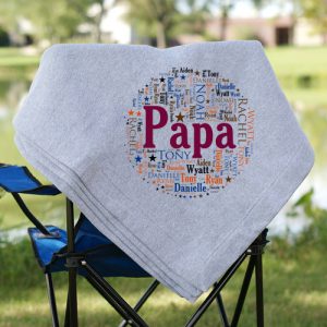 personalized family circle word art fleece blanket