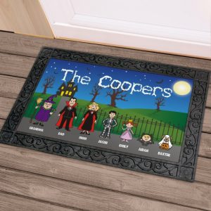 custom Halloween doormat family