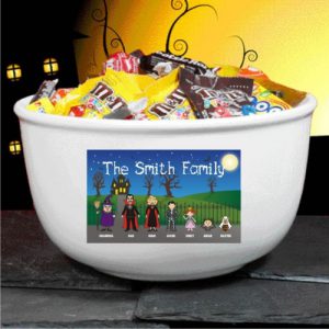 custom Halloween family candy bowl
