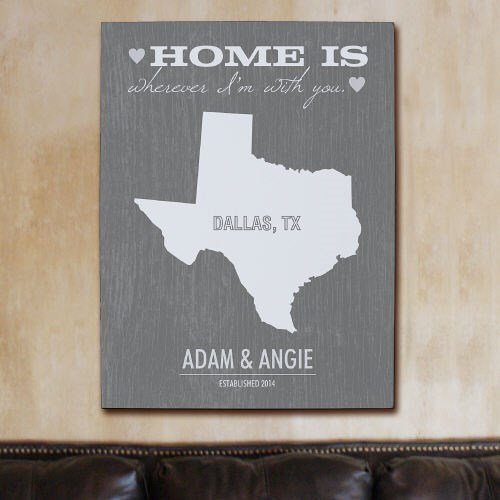 personalized love home state pride wall canvas