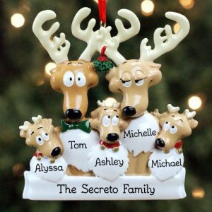 custom reindeer family christmas ornament gift