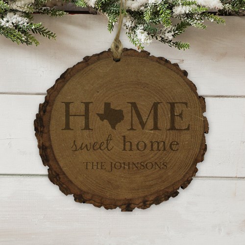 personalized home sweet home state pride ornament