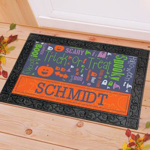 custom word art Halloween doormat