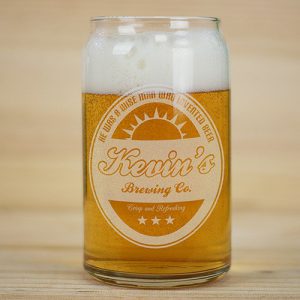 personalized engraved beer can glass gift