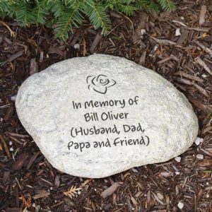 engraved any message memorial garden stone