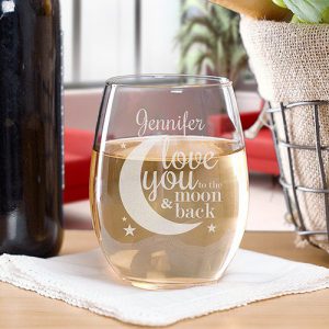 engraved couples love wine glass 
