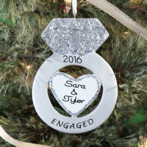 personalized engagement ring ornament