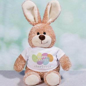 personalized happy easter plush bunny