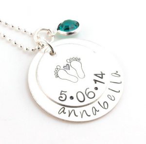 personalized baby necklace for mom