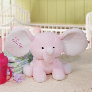 personalized plush pink elephant