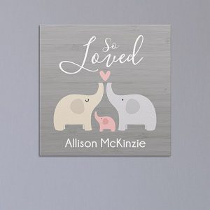 personalized baby girl wall canvas print