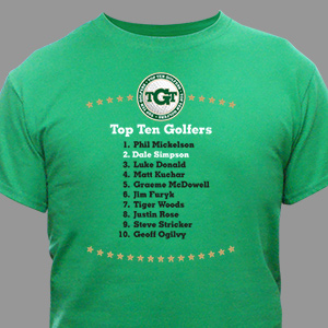 Personalized Top Ten Golf T-Shirt | Personalized T-shirts