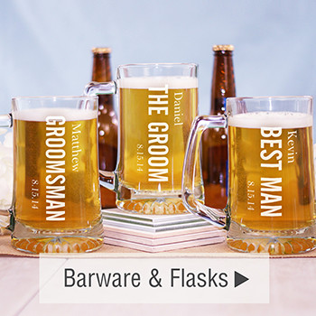 Barware and Flasks for Groomsmen