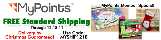 MyPoints FREE Standard Shipping - Guaranteed Christmas Delivery