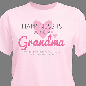 Personalized Happiness Is Being a Grandma T-Shirt | Personalized Gifts For Grandma