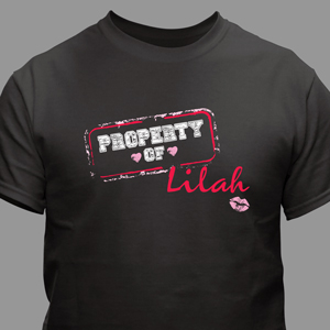 Personalized Property Of Black T-Shirt | Personalized Valentines Shirt