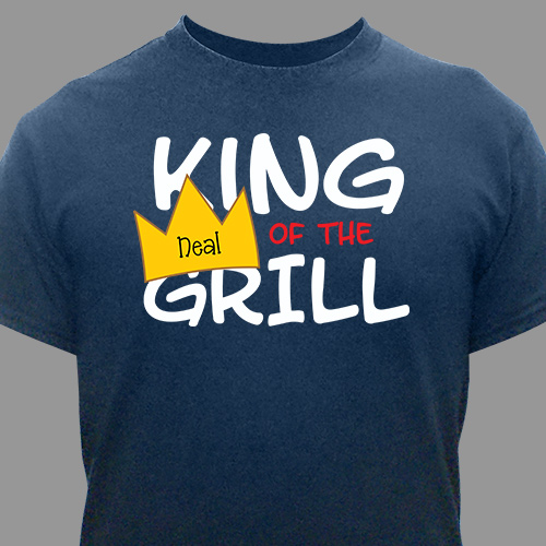 Personalized King Of The Grill Black TShirt GiftsForYouNow