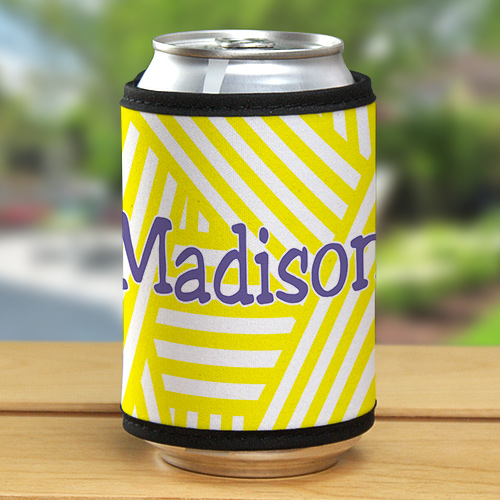 Personalized Stripes Koozie can Holder