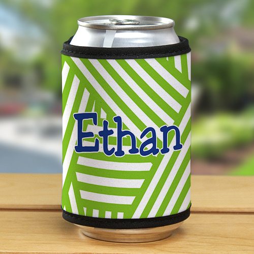 Personalized Stripes Koozie can Holder