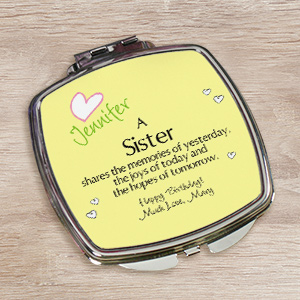 Memories Personalized Compact Mirror | Personalized Sister-In-Law Gifts