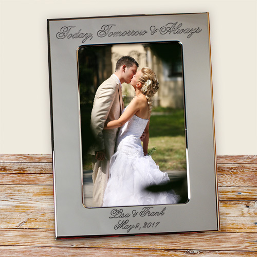 Engraved Silver Wedding Picture Frame GiftsForYouNow