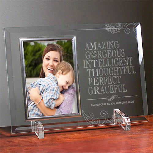 Engraved Glass Picture Frame For Mom GiftsForYouNow
