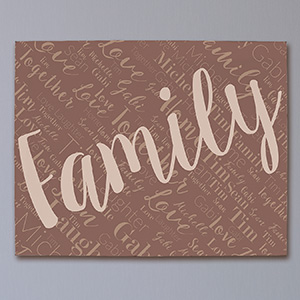 Personalized Family Diagonal Word-Art Canvas | Word Art Canvas