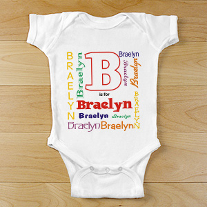 A is For... Personalized Infant Bodysuit | Personalized Baby Gifts