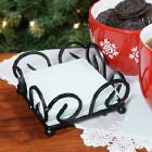 Black Glass Coaster Wire Rack