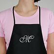 Embroidered Initial Black Kitchen Apron 832817BK