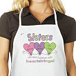 Hearts Strings Sisters Personalized Apron