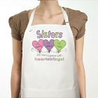 Hearts Strings Sisters Personalized Apron