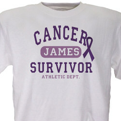 Cancer Survivor Athletic Dept. - Choose Your Color Personalized T-Shirt