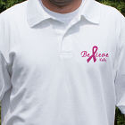 Embroidered Believe Breast Cancer Awareness Polo Shirt