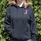 Embroidered Pink Ribbon Breast Cancer Hooded Sweatshirt H54640X
