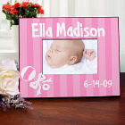 Personalized New Baby Girl Rattle and Bow Printed Frame