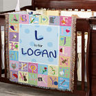 Personalized Alphabet Tapestry Throw Blanket