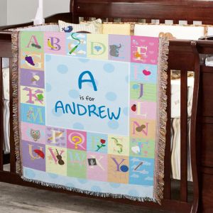 Personalized Alphabet Tapestry Throw Blanket