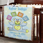 Personalized Baby Boy Teddy Bear Blanket