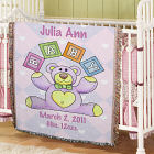 Personalized Baby Girl Teddy Bear Blanket