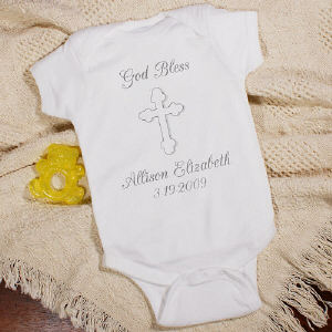 God Bless... Personalized Christening Infant Creeper